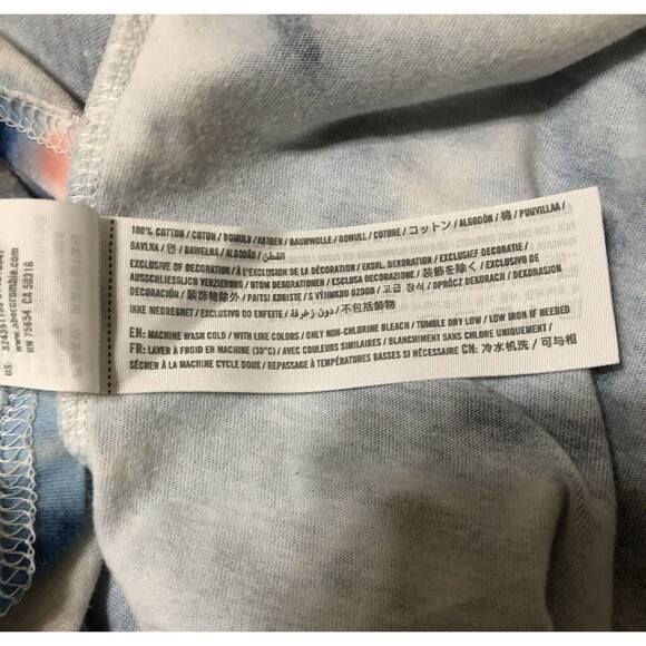 Hollister Unisex Curved Hem Tee Size Medium Tie-Dye Crew-Neck - Picture 6 of 8